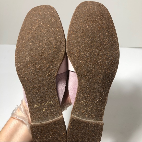 U-Dot pink suede leather mule slides. Size 8. Handcrafted in Japan. - Picture 5 of 6